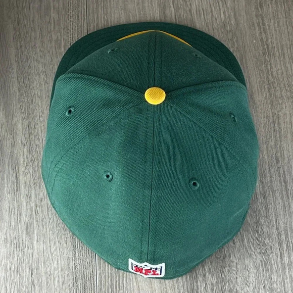 Green Bay Packers NFL New Era 59FIFTY Embroidered Logo Fitted Cap Sz 7 1/8 Green - Picture 7 of 9